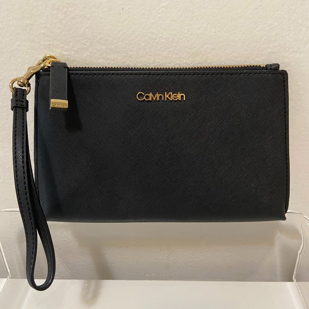 Calvin Klein wristlet - Black Saffiano Leather